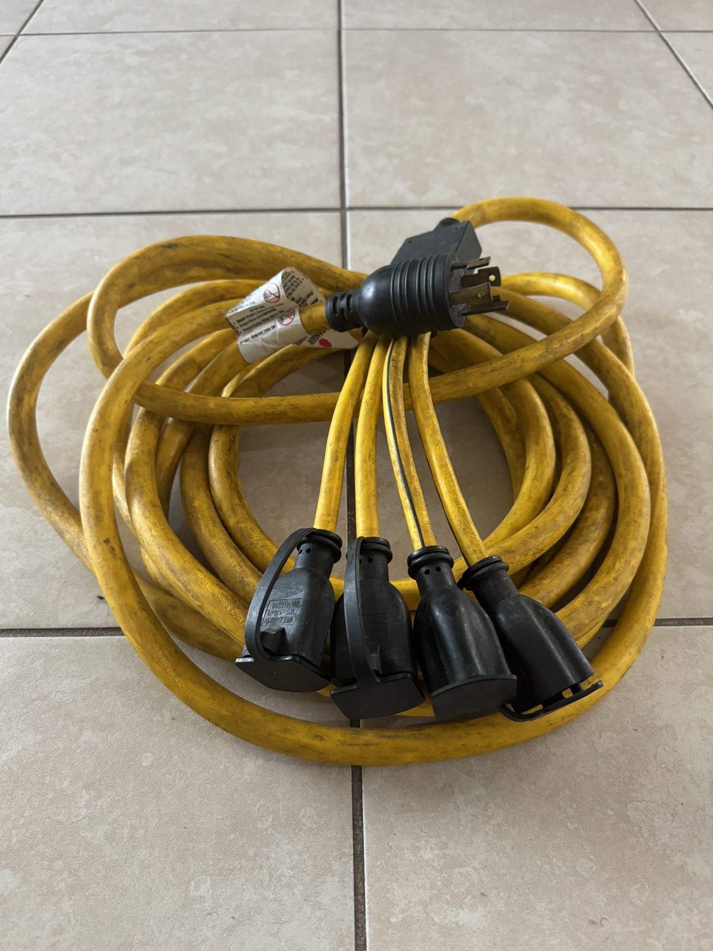 25ft Generator Distribution Extension Cord