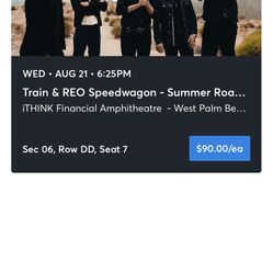 Train & REO Speedwagon Ticket For Sale 