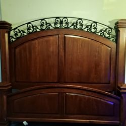 Solid Wood King Bed Frame – $500