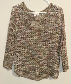 Multicolor Knit Openwork Sweater Top