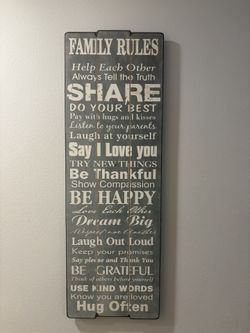 Family rules wall plaque