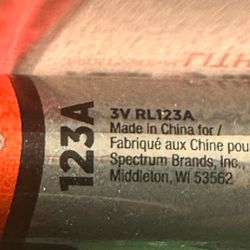 Rayovac 123 A 3v BATTERY. New