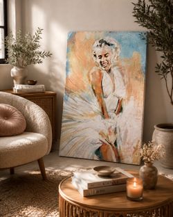Marilyn Monroe Impressionist Canvas Pastel Classic Wind Dress decor