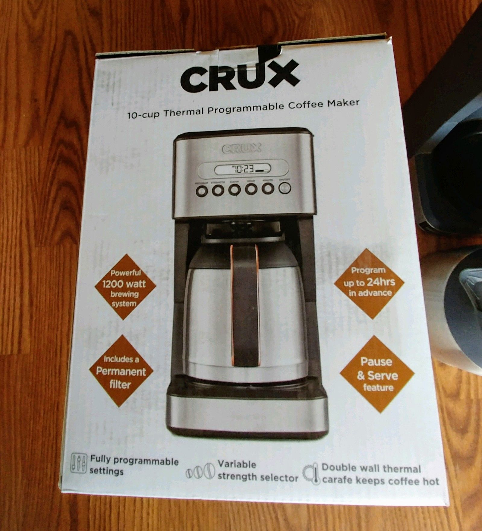 Crux 10 Cup Thermal Programmable Coffee Maker