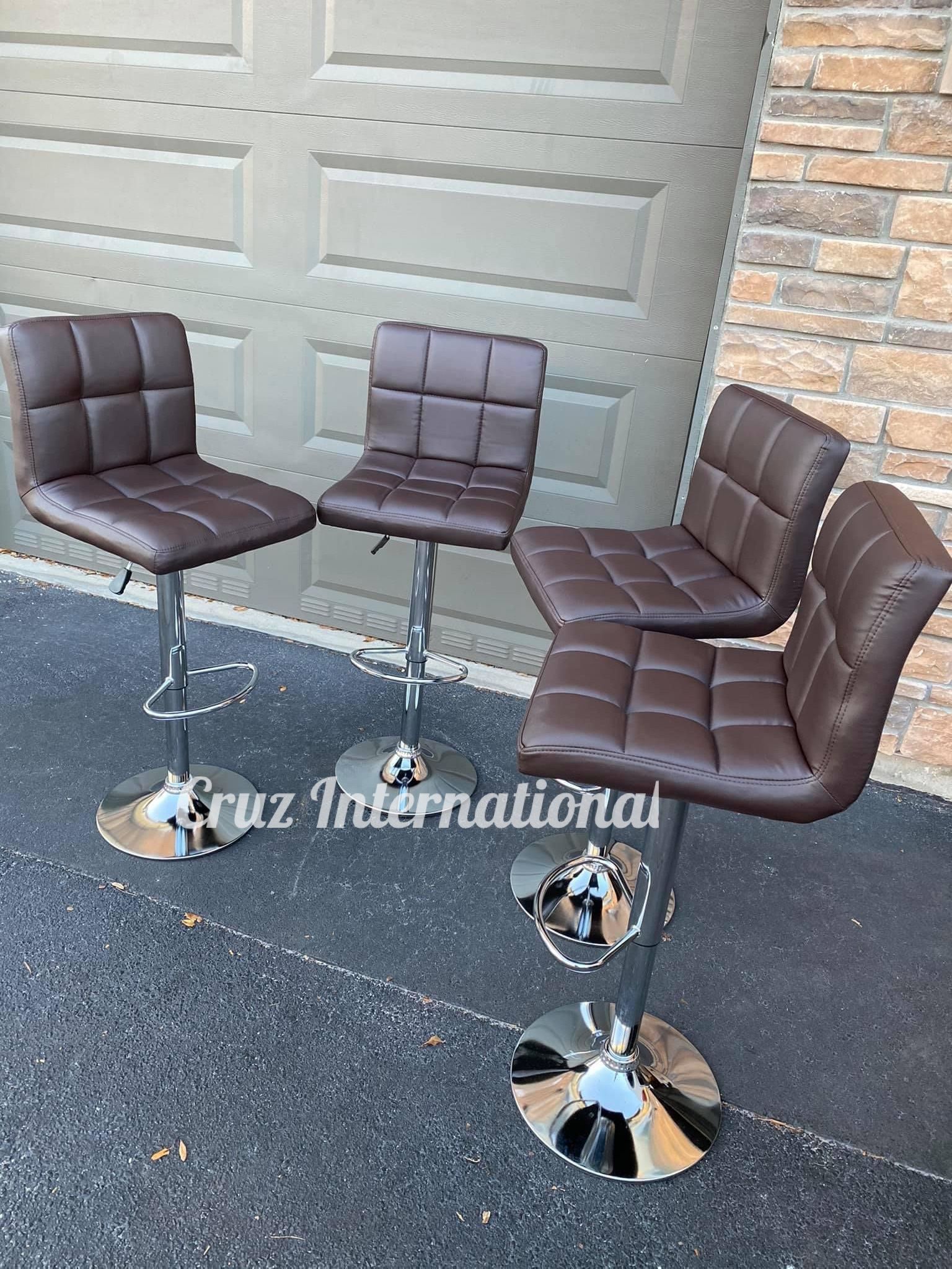 New 4 Brown Bar Stools 