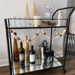 Wayfair Black Bar Cart with Mirro