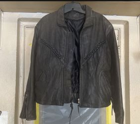 Vintage Black Leather Women’s Motorcycle Jacket