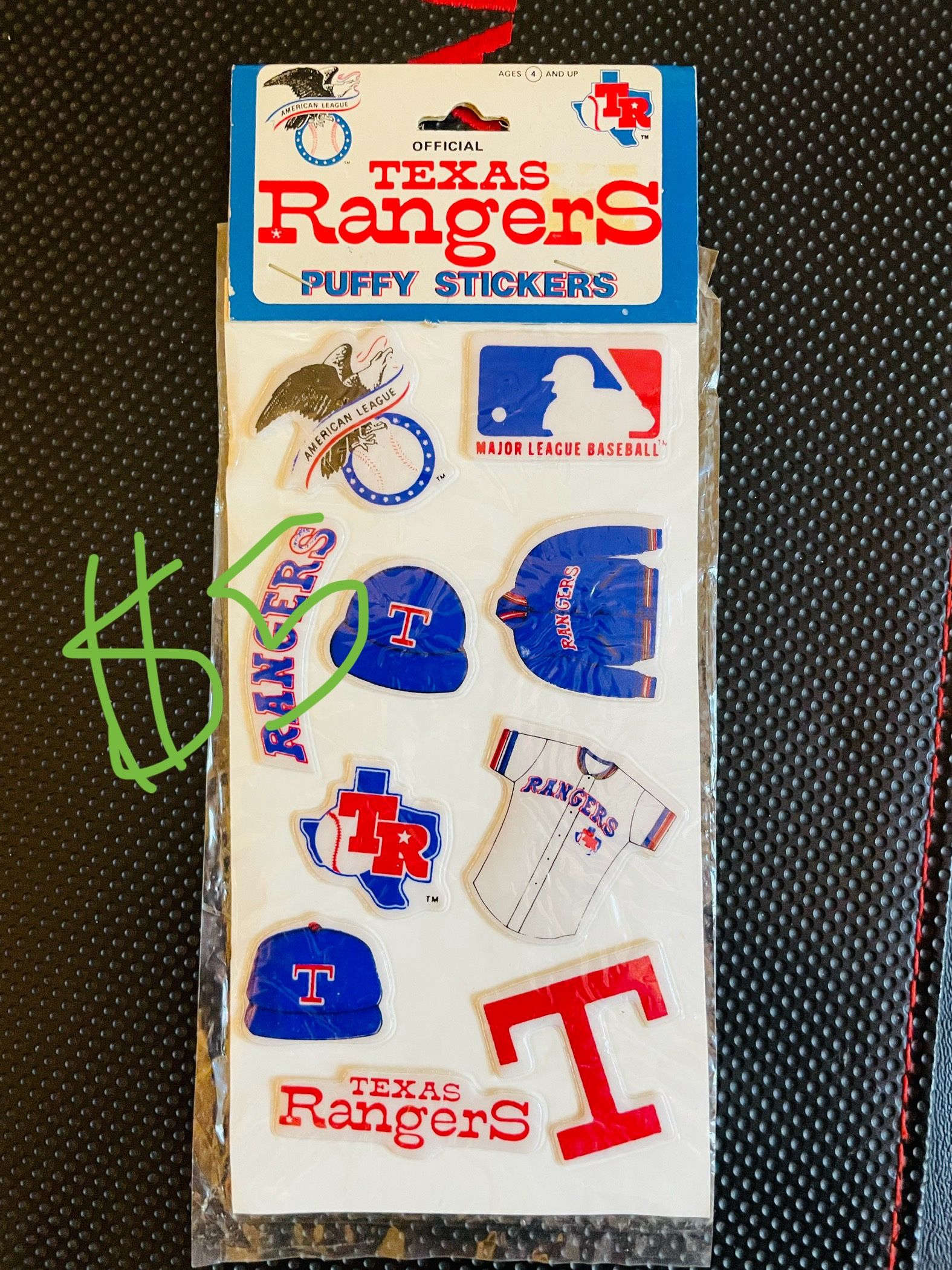 Rare 1983 Texas Rangers Puffy Stickers Still In Original Packaging