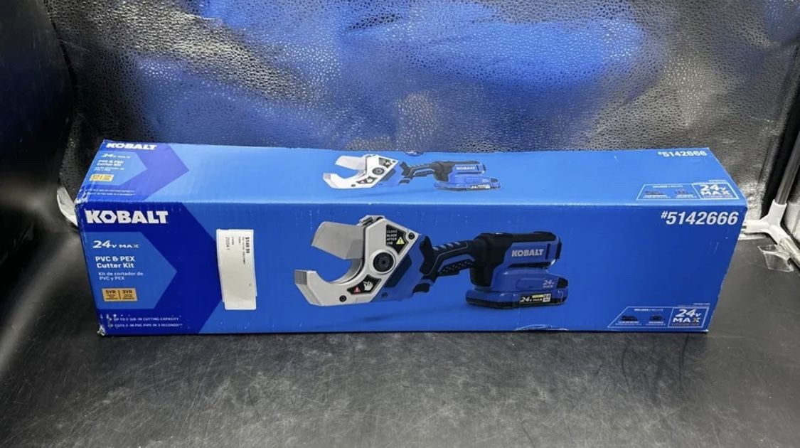 NEW Kobalt 24V MAX PVC & PEX Cutter Kit w/ 2Ah Battery & Charger in Original Box