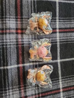 Set of 3 Small Animal Figurines in Bags