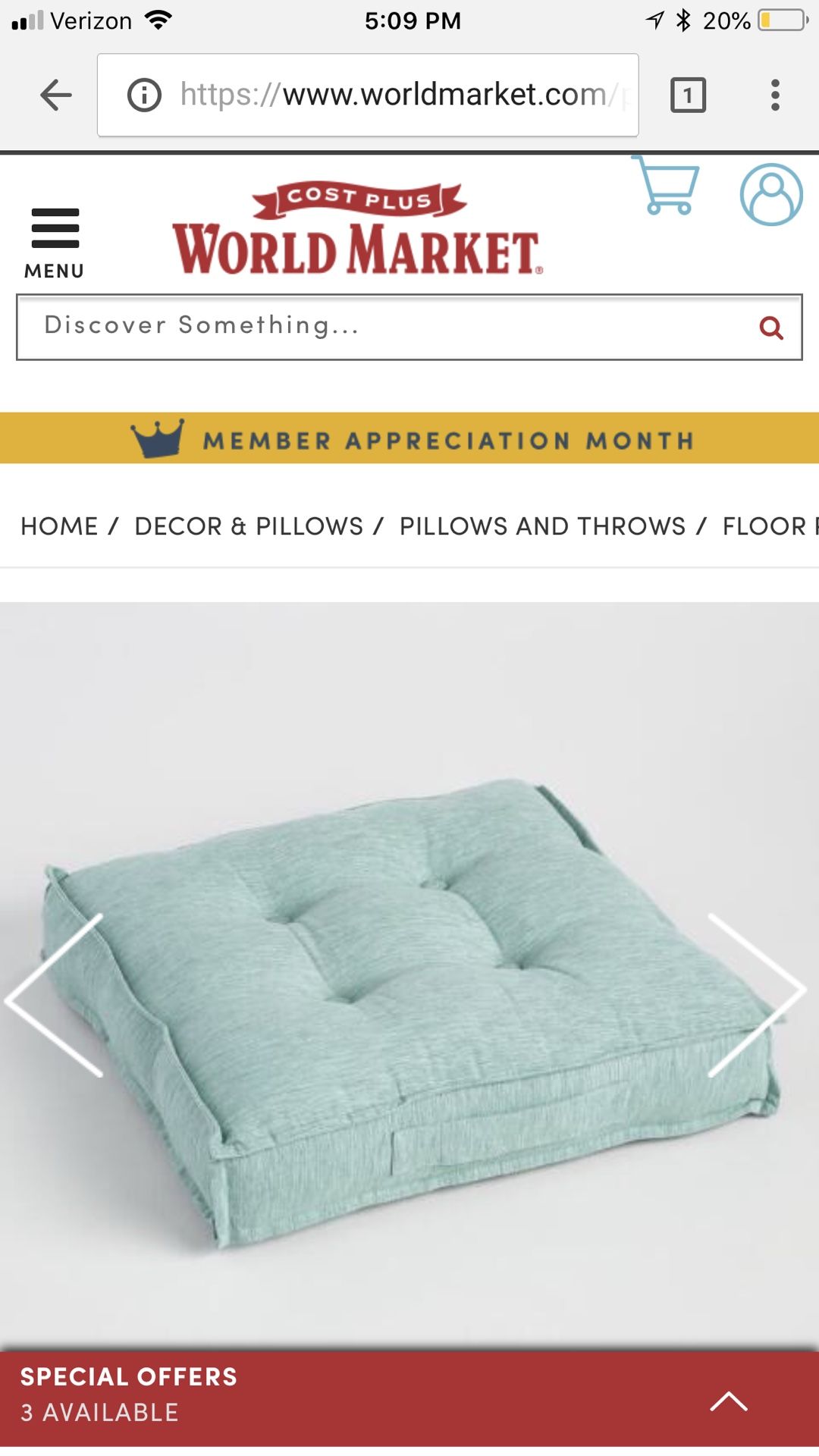 World market floor pillows