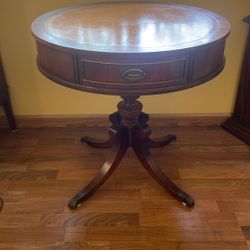 Antique Leather Top Table 