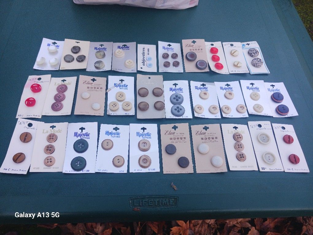 Vintage Bag Full Of Collectible Sewing Buttons.  A Must Have Instant Collection 