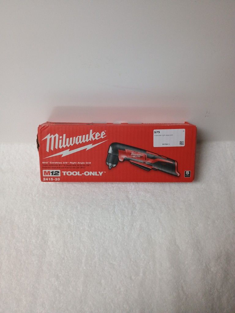 Milwaukee M12 cordless 3/8" right angle drill, model 2415-20 Tool Only