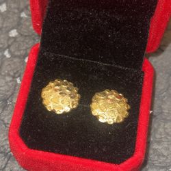 Gold nugget earrings