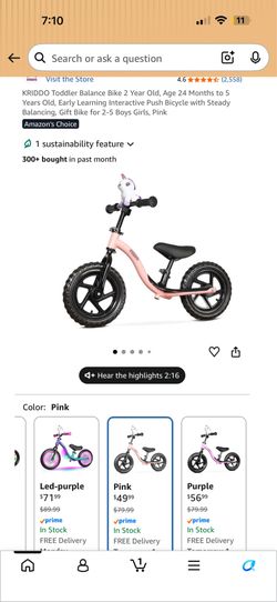 New Kriddo Toddler Balance Bike