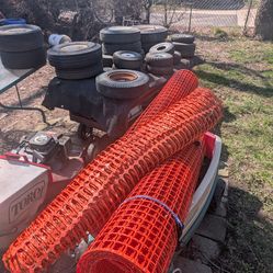 Safety fencing,kids wagon,yard tires on wheels