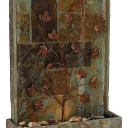 Sunnydaze 32-Inch Decorative Climbing Vines Outdoor Waterfall Fountain with LED Light for The Patio