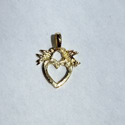 14K Gold Heart Charm 
