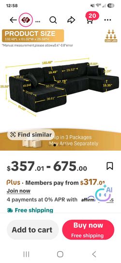 UShaped Couch from Tic Toc