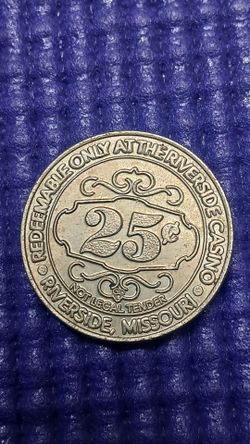 25-cent slot gaming token from the Argosy Casino in Riverside, Missouri