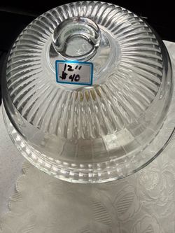 Many CAKE STANDS on Pedestals, PIE PLATES, all w detailed Dome Covers, PARFAIT lg Bowls on pedestals. Vintage. EXC