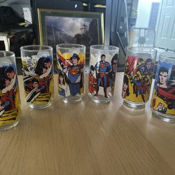 Superman Pepsi Vintage Glasses