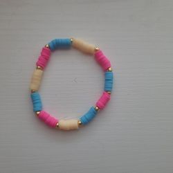 Pink+Blue+Tan Bracelet