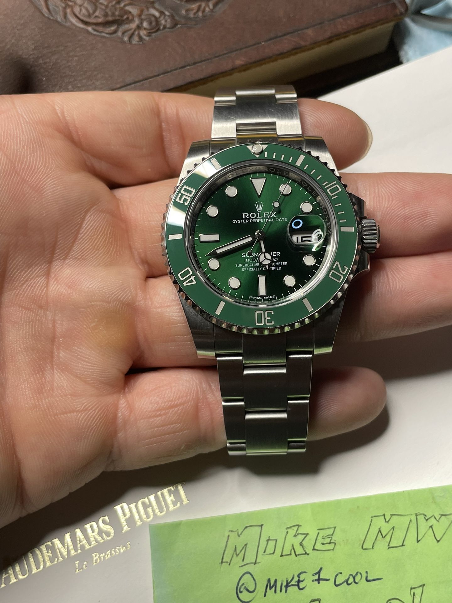 Rolex 116610LV Hulk Submariner 40mm Papers Authentic Discontinued RARE