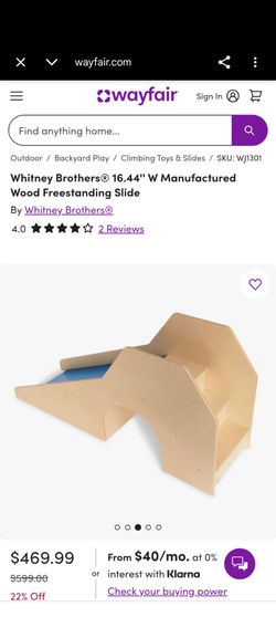 Whitney Brothers Wooden Freestanding Kids Slide