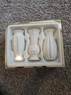 Lenox Classic Set Of 3 Carved Bud Vases Cream Color 5" Tall