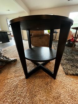 Black Round Side Table
