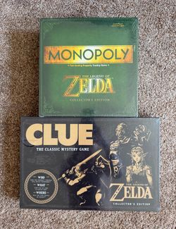 The Legend of Zelda Monopoly and Clue Board Games