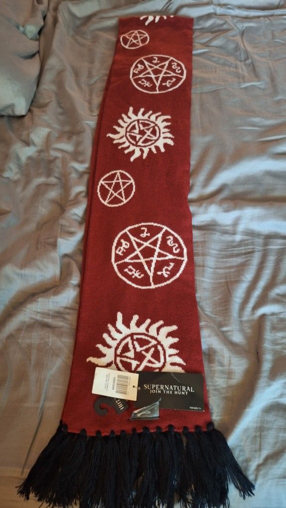 Supernatural Long Burgundy Scarf