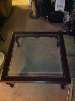 Solid Wood N Glass Living Room Table