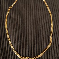 Real 14k Gold Curb Chain Necklace, 22", 13.5g