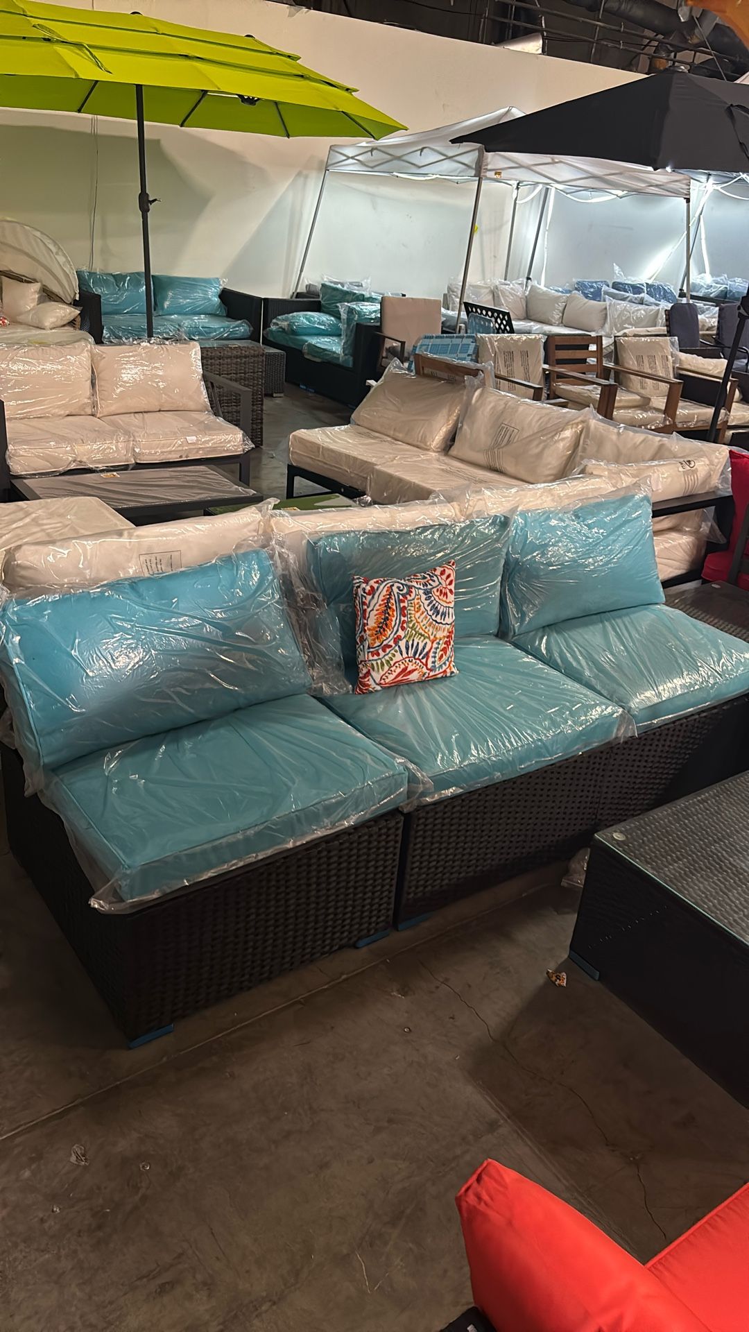 ON SALE!! 8 Pieces Outdoor Conversation Set In Turquoise Blue