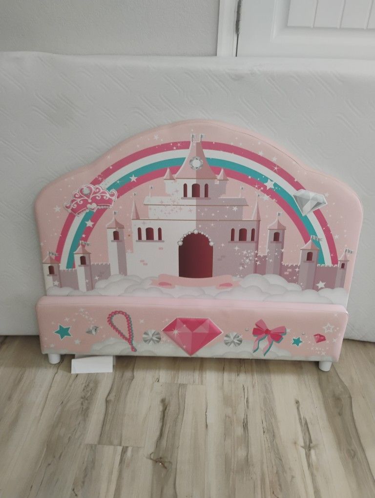 Delta Children Princess Upholstered Twin Bed, Pink