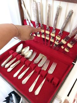 Antique silverware set