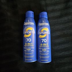 $7 Each (2 Available) Coppertone Sport 4in1 SPF 70 Sunblock Spray 5.5oz