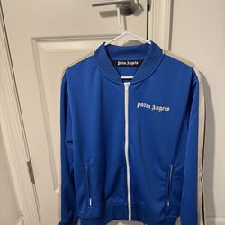 Palm Angels Contrast Trim Bomber Jacket Size Large (BLUE)