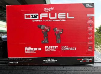 M12 FUEL 12-Volt Lithium-Ion Brushless Cordless Hammer Drill and Impact Driver Combo Kit w/2 Batteries and Bag (2-Tool)  Brand new