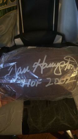 Autographed Football Dan Hampton HOF Inscription