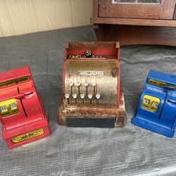 Vintage Uncle Sam’s 3 Coin Register & Tom Thumb Metal Cash Register