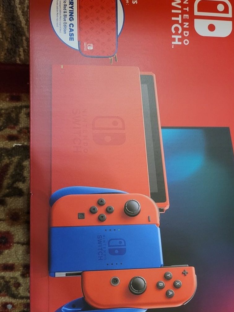 Nintendo Switch V2 Mario Red And Blue Edition