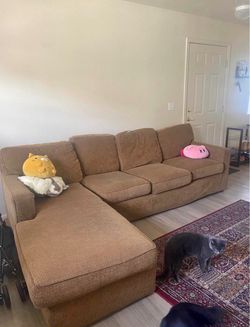 Tan sofa sectional with Chaise