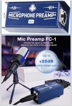 Mic Preamp Gain for Podcasting, Studio Recording & Live Performance, Mic Booster to Boost Signal Strength & Improve Sound Clarity, Compatible with Clo