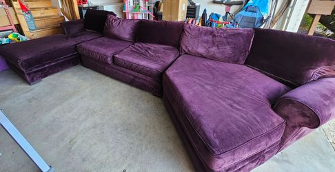 15 foot 3 piece sectional in wine/purple