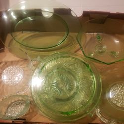 Green Depression Glass 