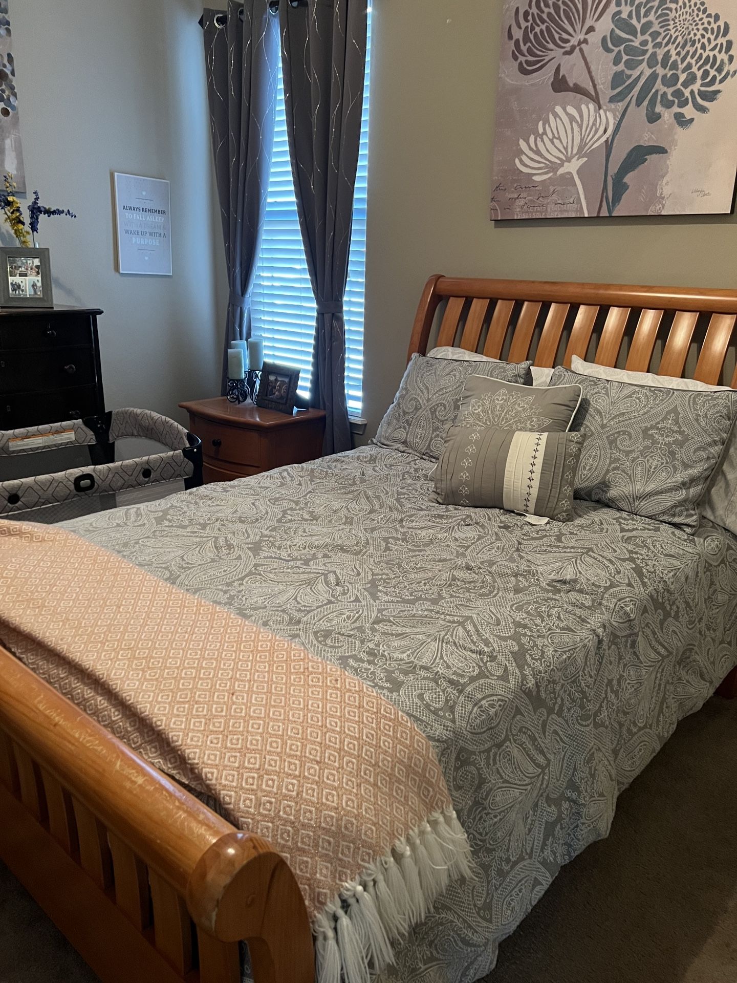 Full Bed, Nightstand And Armoire